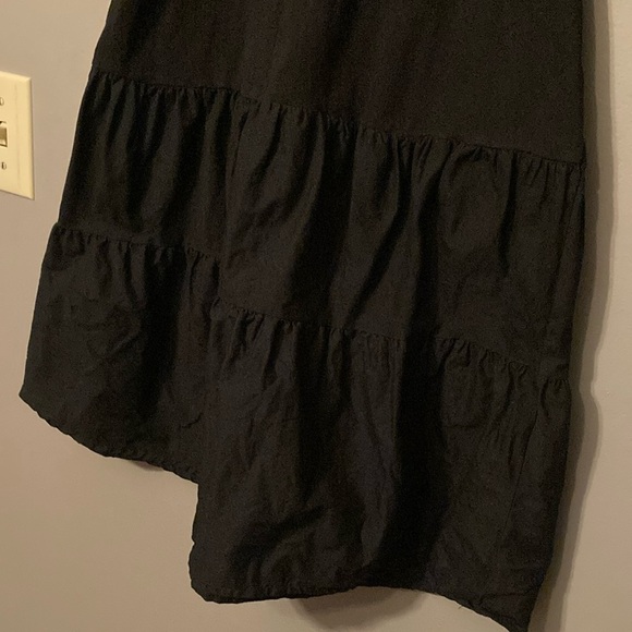 Zara Black 100% Cotton Ruffled Tiered Sundress with Puff Sleeves - Picture 4 of 7